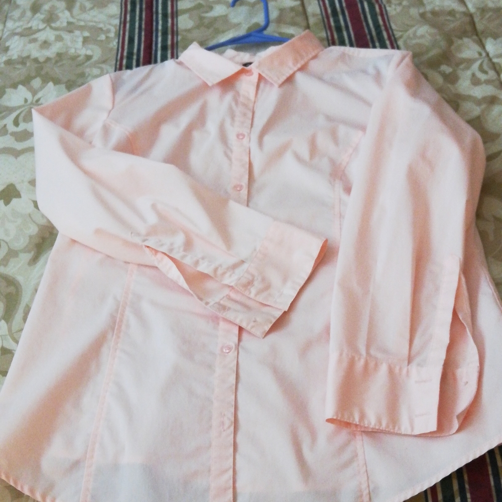 Long Sleeve Fitted Light Pink Oxford Shirt